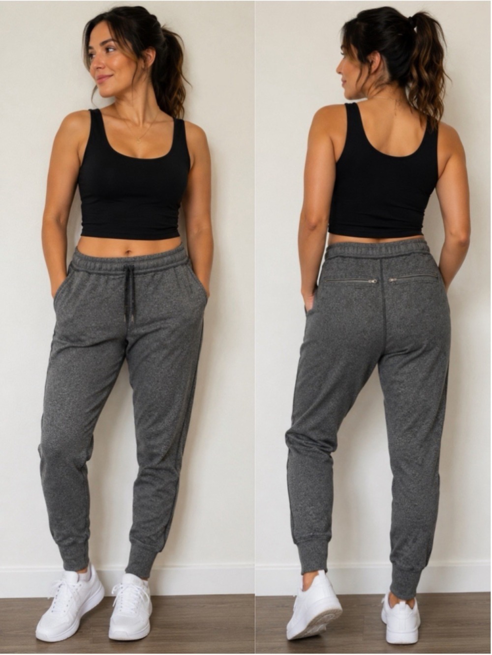 Lululemon Jogger Pants Gray Women's Size 6 Drawstring Zip Pockets Athletic Fit